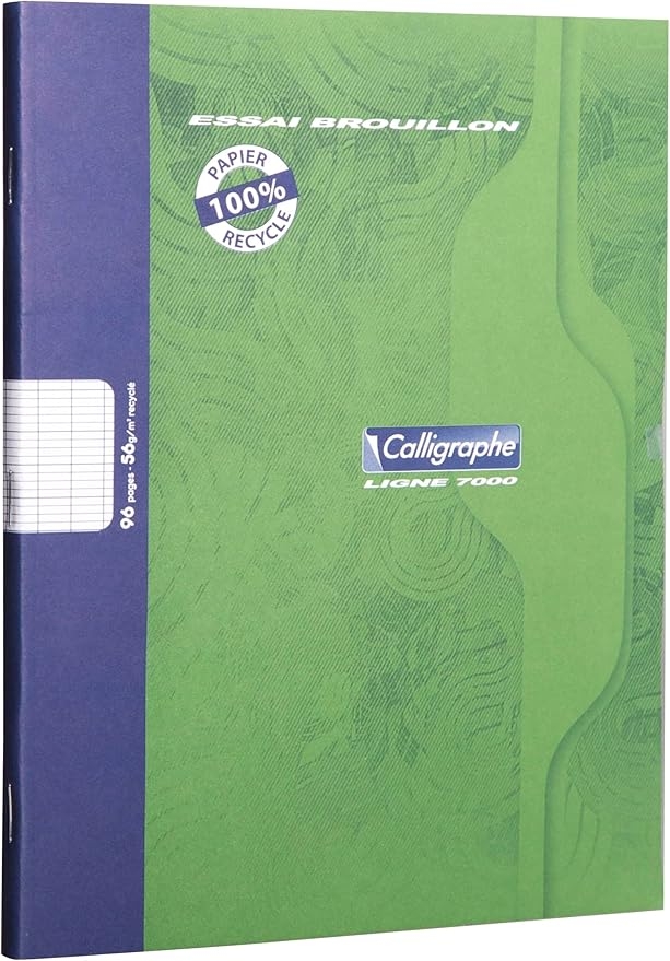 Cahier de brouillon 17x22 96p seyes 56g 100% recycle