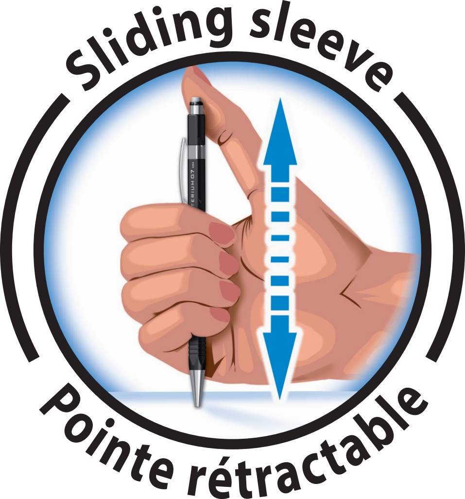 BIC Criterium Porte-mines Rétractable et Rechargeable de 0,5 mm et Recharges de Mine HB - Noir, Étui de 1+12 Mines