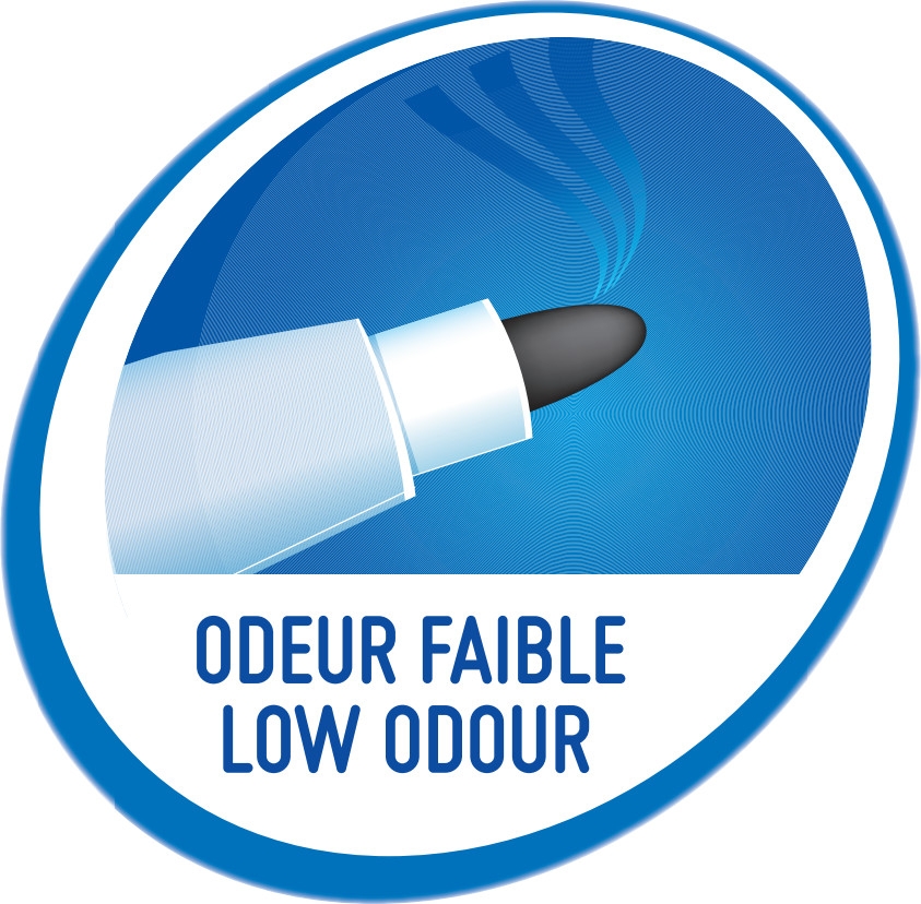 BIC Velleda 1721 Feutres pour Tableau Blanc Effaçables à Sec Pointe Conique Fine - Couleurs Assorties, Blister de 4