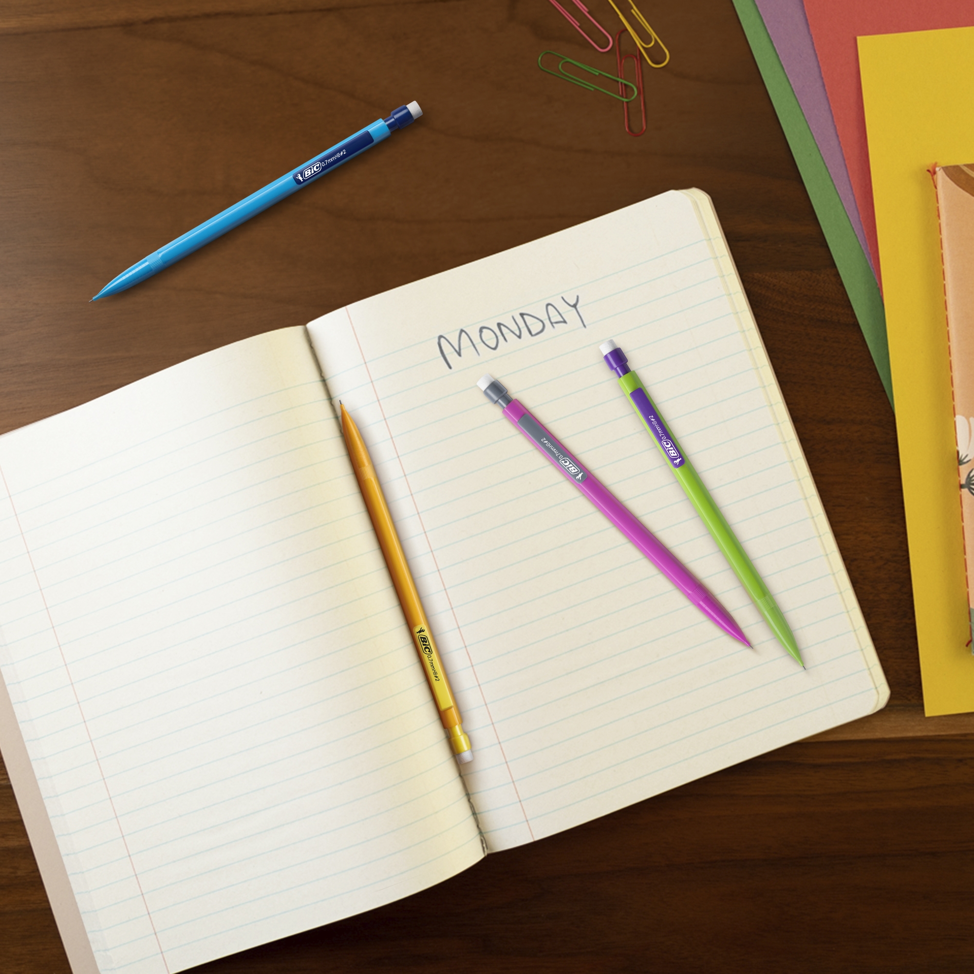 BIC Matic Fun Porte-Mines 0,7 mm HB - Couleurs Assorties, Pochette de 5