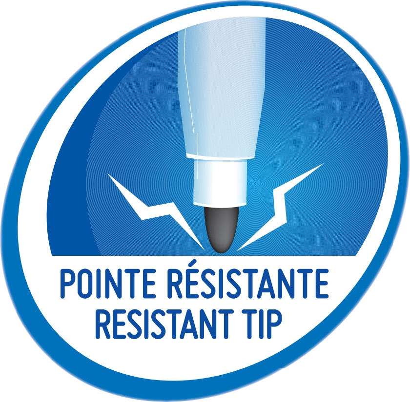 BIC Velleda 1721 Feutres pour Tableau Blanc Effaçables à Sec Pointe Conique Fine - Bleu, Blister de 4