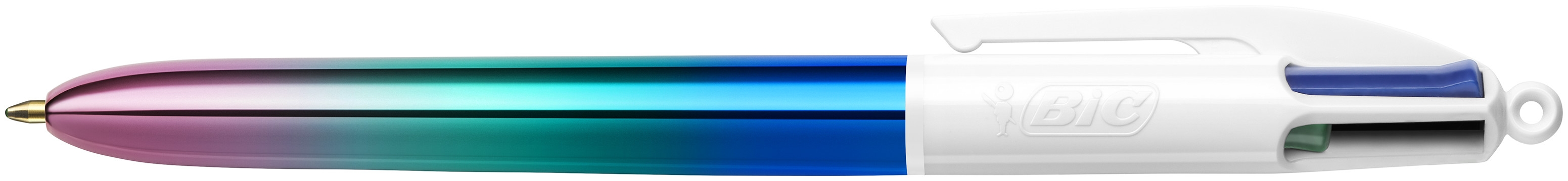 BIC 4 Couleurs Gradient Stylos-Bille Rétractables Pointe Moyenne (1,0 mm) - Couleurs Assorties, Pack de 3