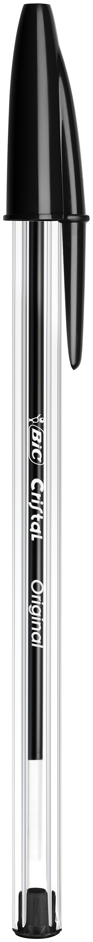 BIC Cristal Original Stylos-Bille Pointe Moyenne (1,00 mm) avec Capuchons et Embouts Assortis - Couleurs d’Encre Assorties, Lot de 10