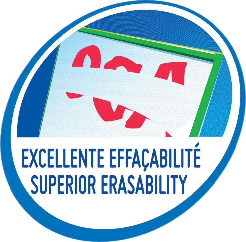 BIC Velleda 1741 Feutres pour Tableau Blanc Effaçables à Sec, Pointe Conique Moyenne - Bleu, Blister de 4