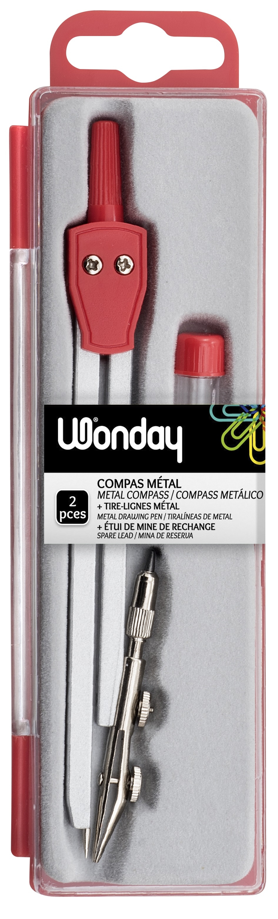 WONDAY Coffret compas 3 en 1 (collège) avec bague