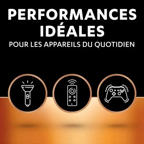DURACELL Piles alcalines AA Plus 100%, 1,5V LR6 MN1500, lot de 4 piles