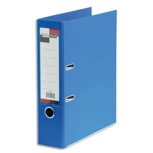 Classeur à levier en polypropylène intérieur/extérieur. Dos 8 cm. Format A4. Coloris Bleu roi.