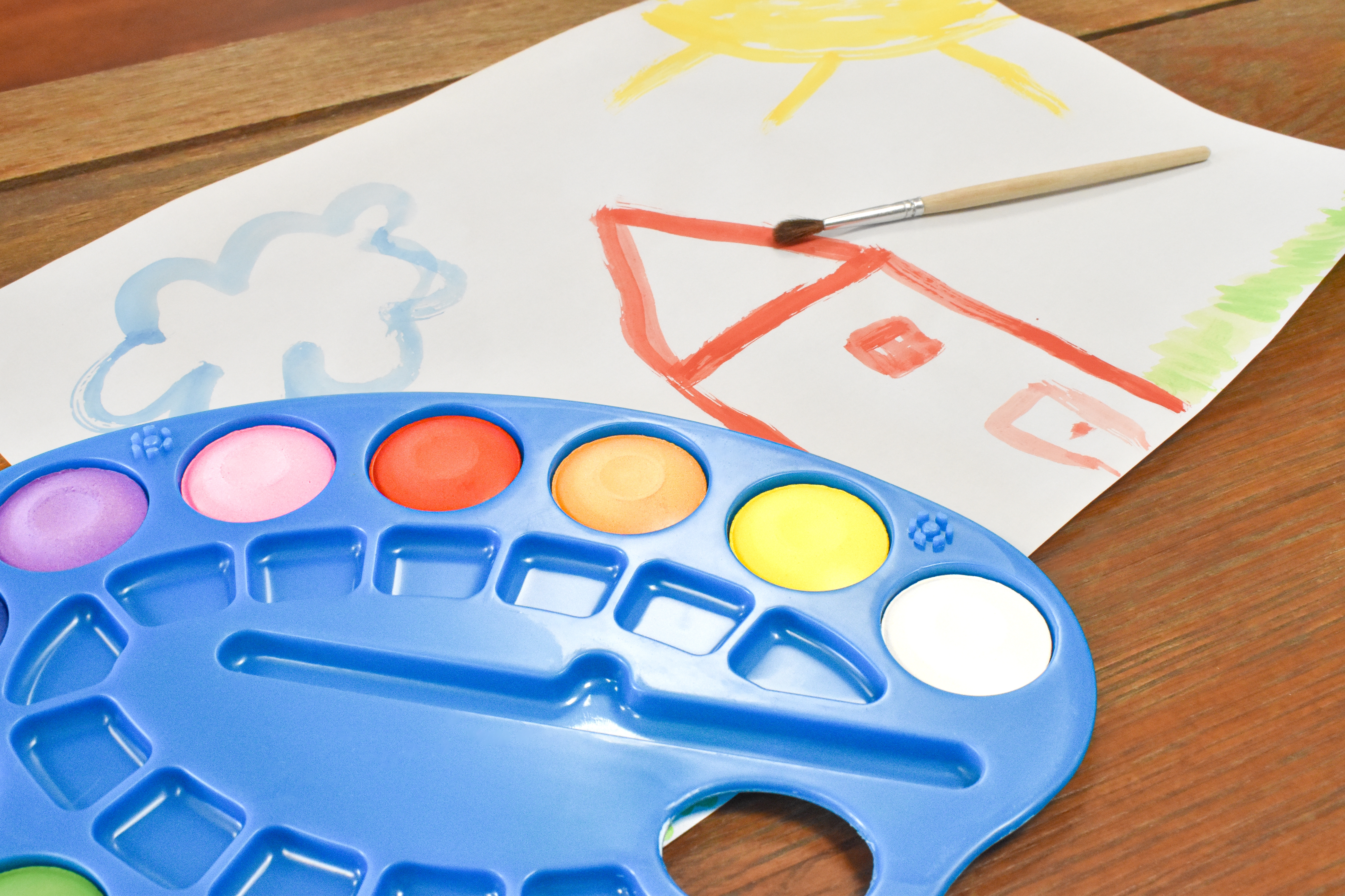 WONDAY Palette ovale de 12 pastilles de couleur + 1 pinceau