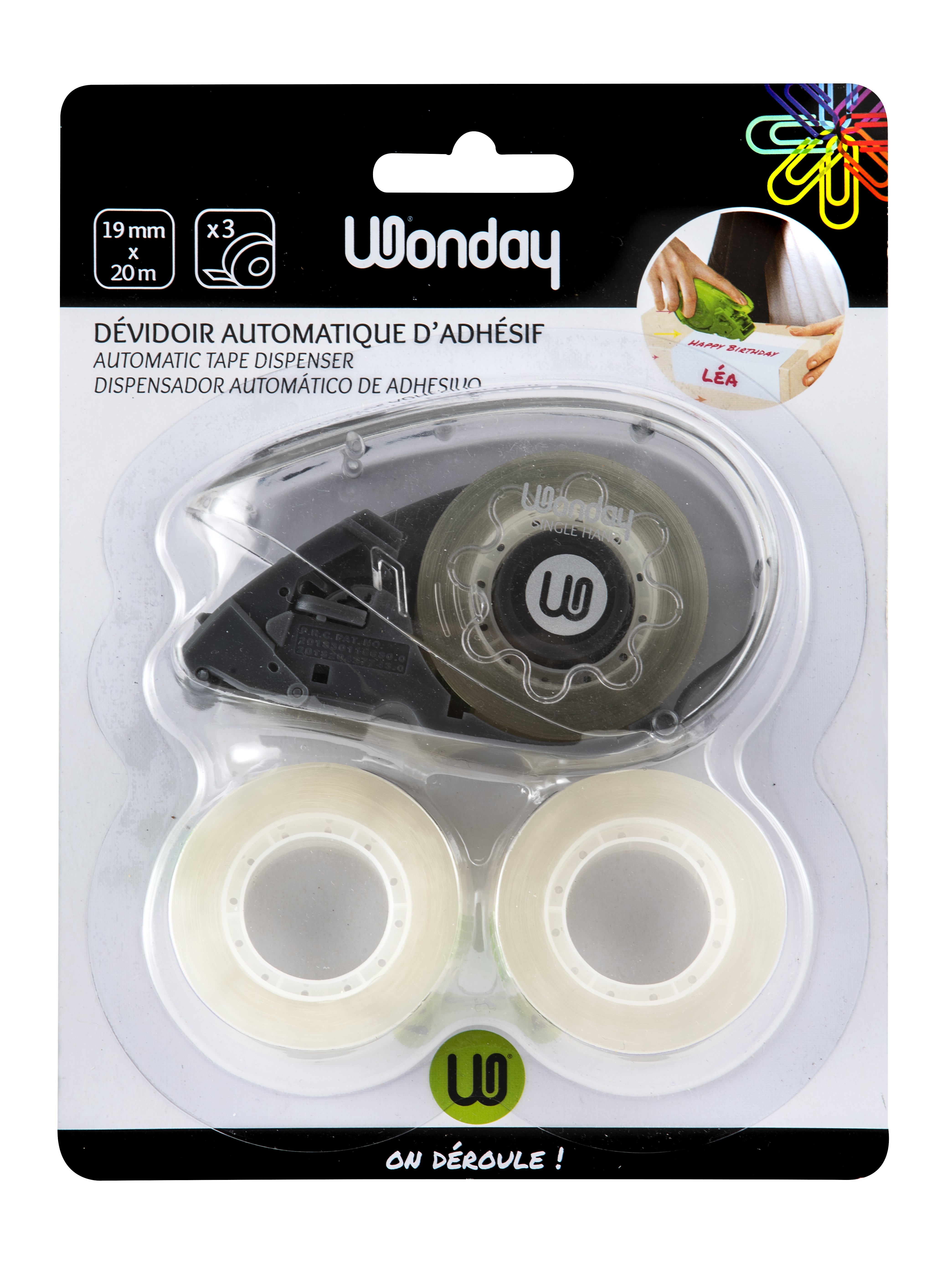 WONDAY Dévidoir automatique  pour adéhsif 19 x 20