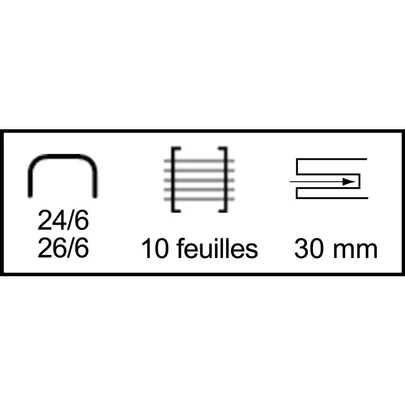 WONDAY Agrafeuse de poche mini 24/6-26/6 10 feuilles