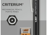 BIC Criterium Porte-mines Rétractable et Rechargeable de 0,7 mm et Recharges de Mine HB - Noir, Étui de 1+12 Mines