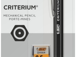 BIC Criterium Porte-mines Rétractable et Rechargeable de 0,5 mm et Recharges de Mine HB - Noir, Étui de 1+12 Mines