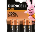 DURACELL Piles alcalines AA Plus 100%, 1,5V LR6 MN1500, lot de 4 piles