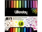 WONDAY Pochette de 12 feutres pointe moyenne assortis
