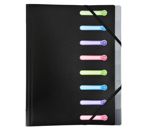 Trieur 8 compartiments A4. Avec pochette 3 rabats. EXACOMPTA